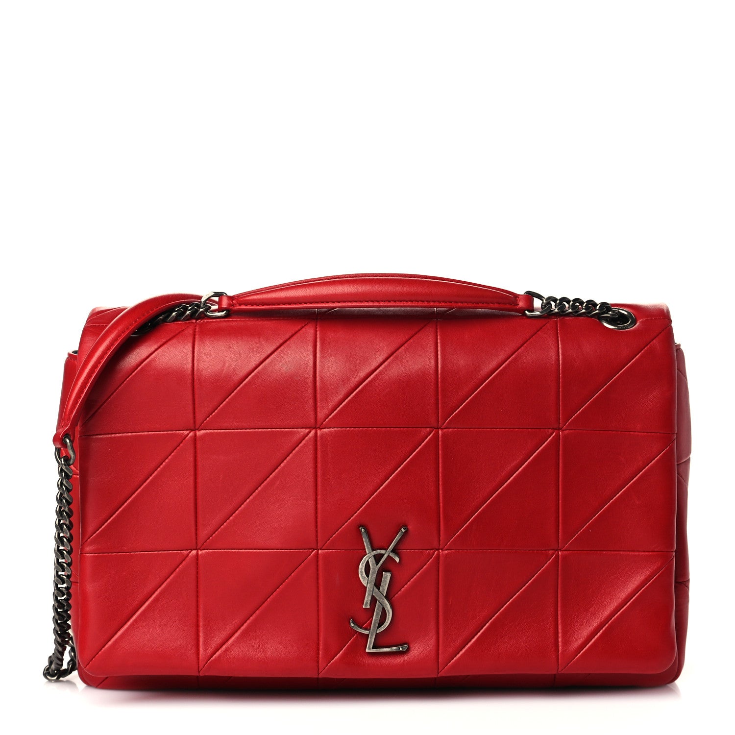 Saint Laurent Lambskin Patchwork Monogram Large Jamie Red 1 of 7