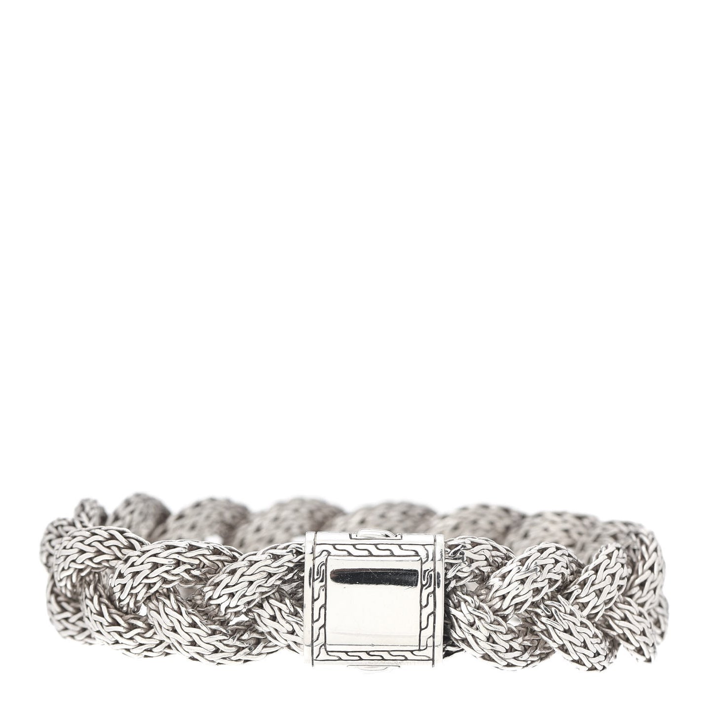 Sterling Silver 14mm Braided Classic Chain Bracelet