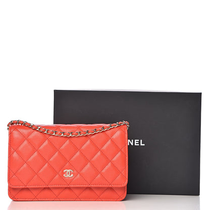 Chanel Caviar Quilted Wallet on Chain WOC Red 12 of 12