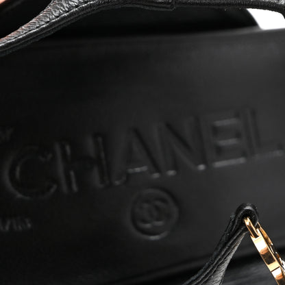 Chanel Lambskin Pointed Cap Toe CC Slingback Pumps 38 Black 11 of 12