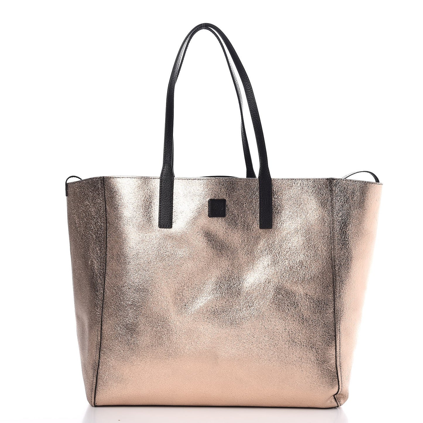 Grained Calfskin Large Reversible Wandel Tote Black