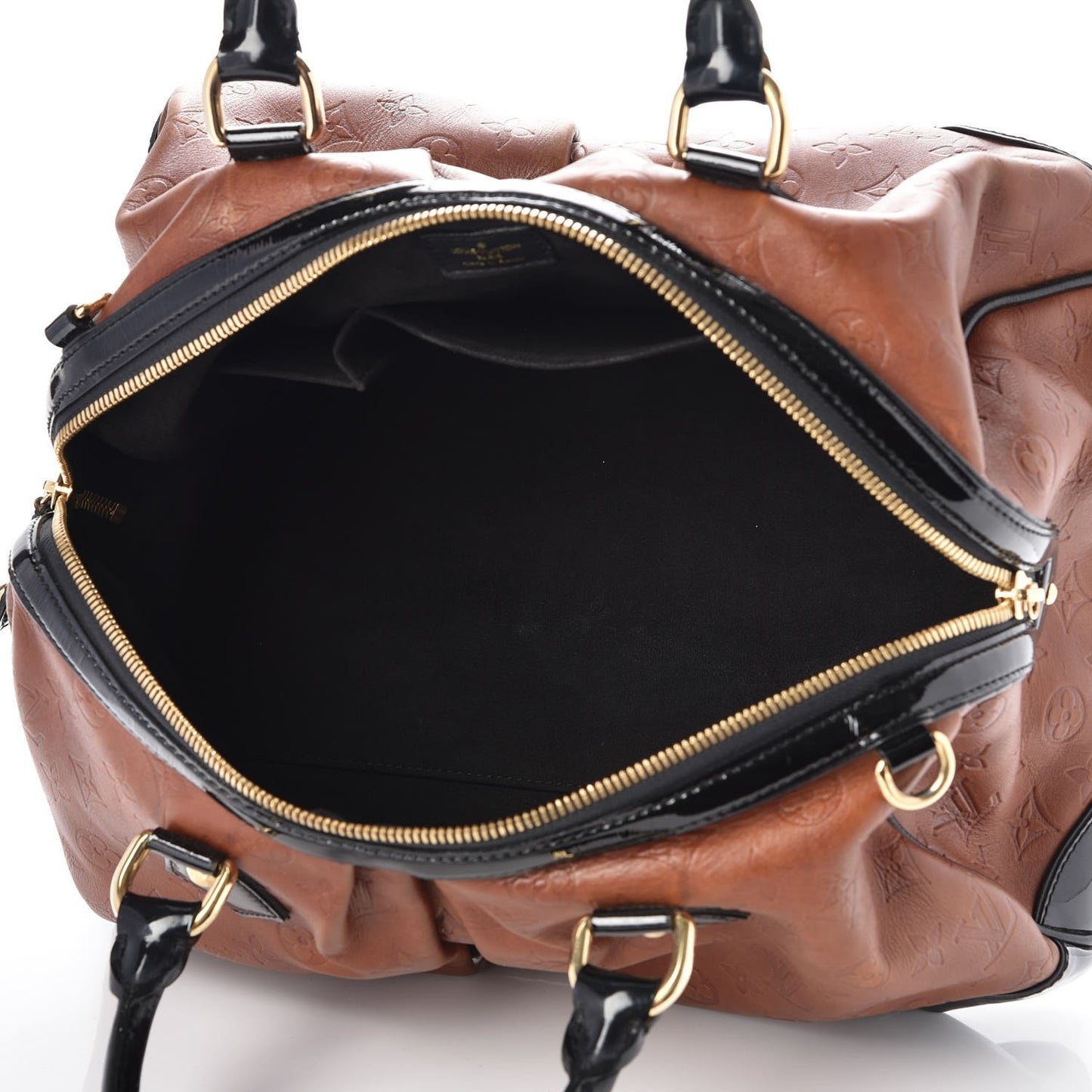 Cuir Embossed Monogram Stephen Bag Fauve