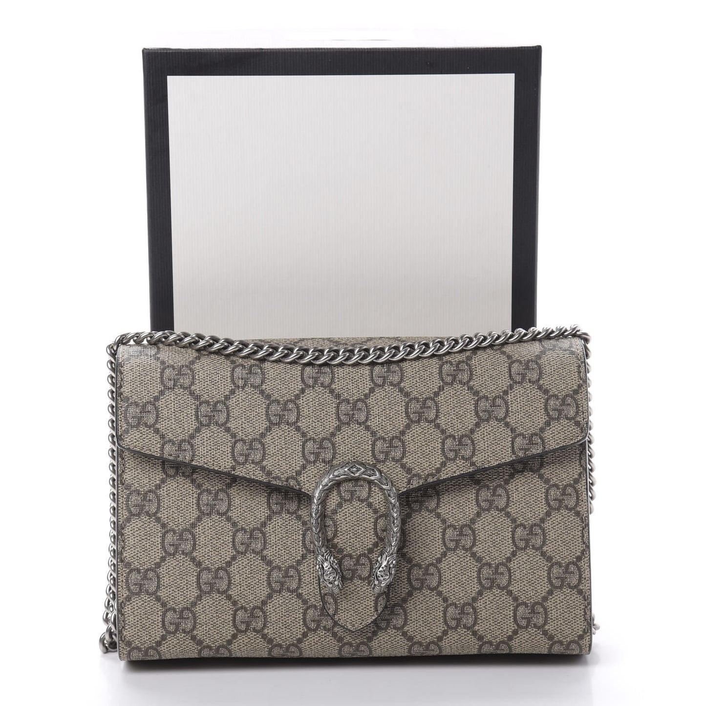 GG Supreme Monogram Mini Dionysus Chain Wallet Beige Taupe