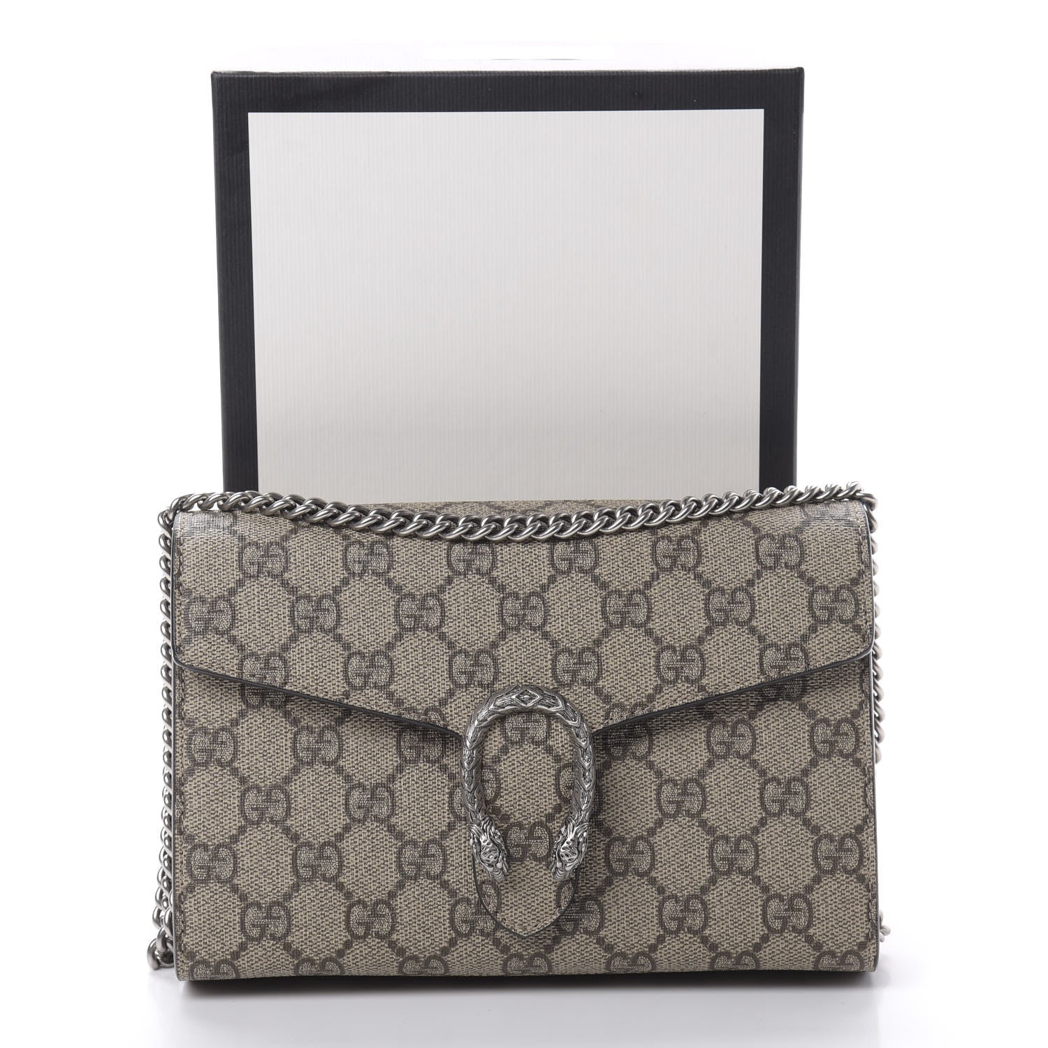 Gucci GG Supreme Monogram Mini Dionysus Chain Wallet Beige Taupe 11 of 11