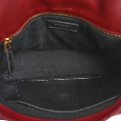 Saint Laurent Lambskin Matelasse Monogram Medium Niki Chain Satchel Red 5 of 16