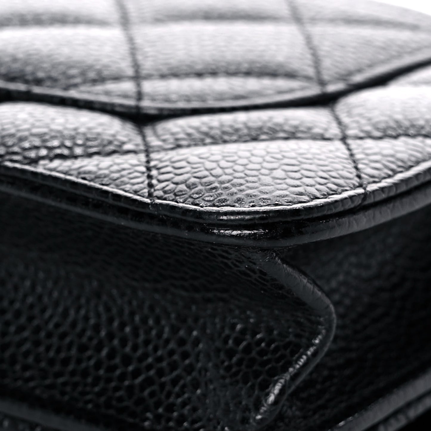 Caviar Quilted Wallet On Chain WOC Black