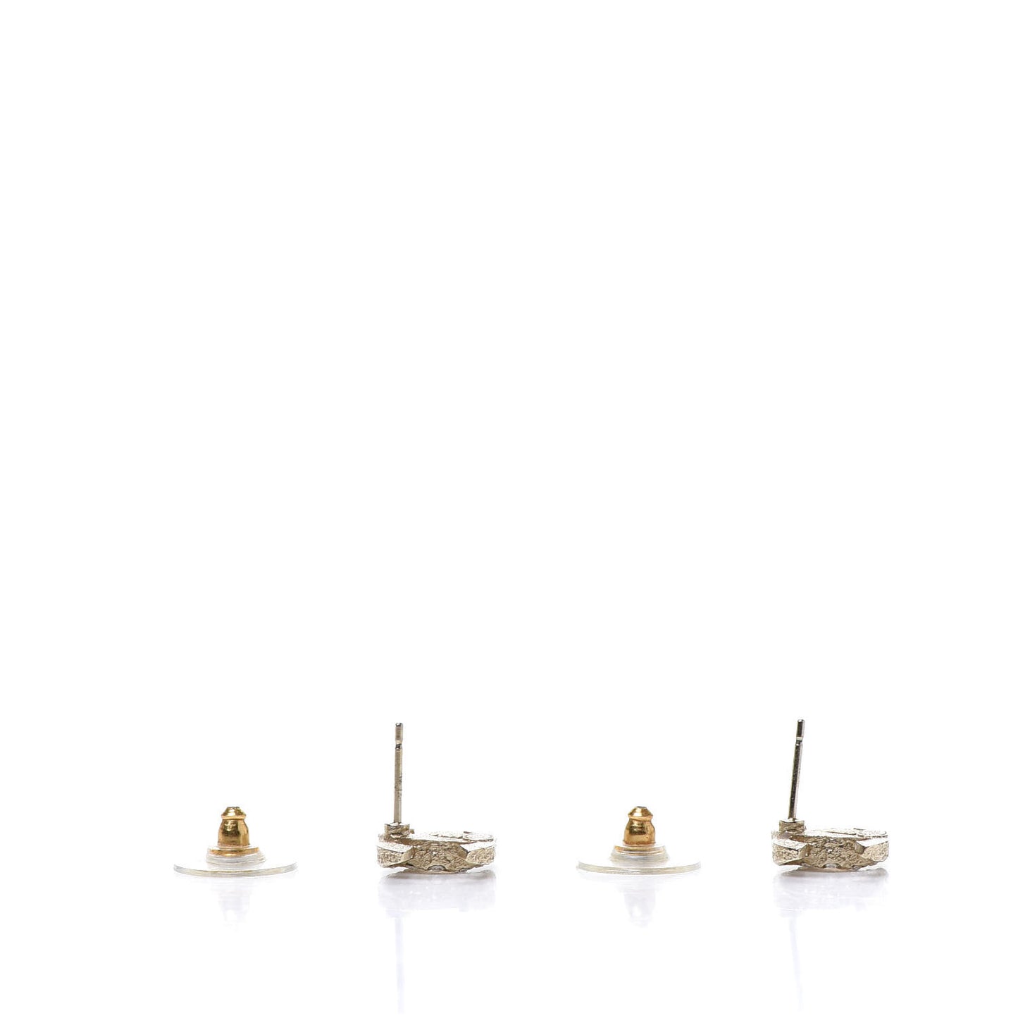 Crystal Textured CC Earrings Gold