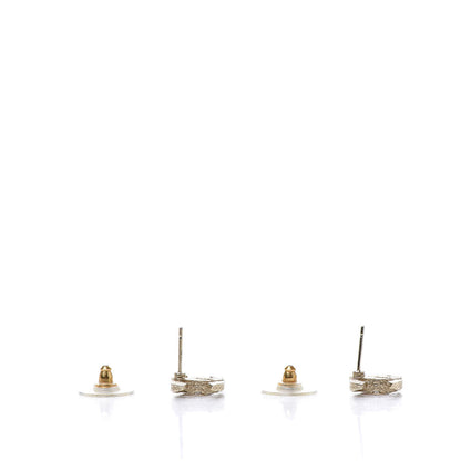 Chanel Crystal Textured CC Earrings Gold 4 of 5