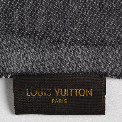 Louis Vuitton Cotton Silk Wool Damier Stole Gris 4 of 7