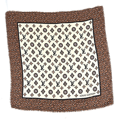 Louis Vuitton Silk Wool Wild At Heart Shawl Caramel Creme Black 1 of 4