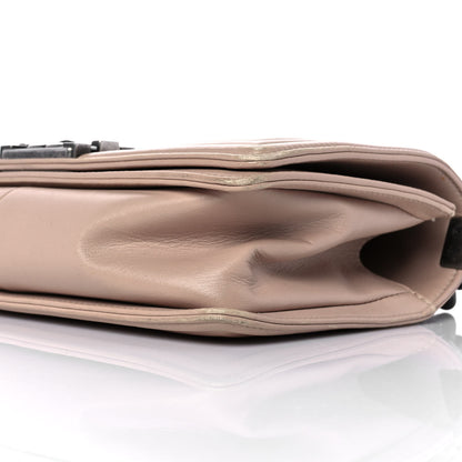 Chanel Lambskin Chevron Quilted Medium Boy Flap Beige 9 of 9