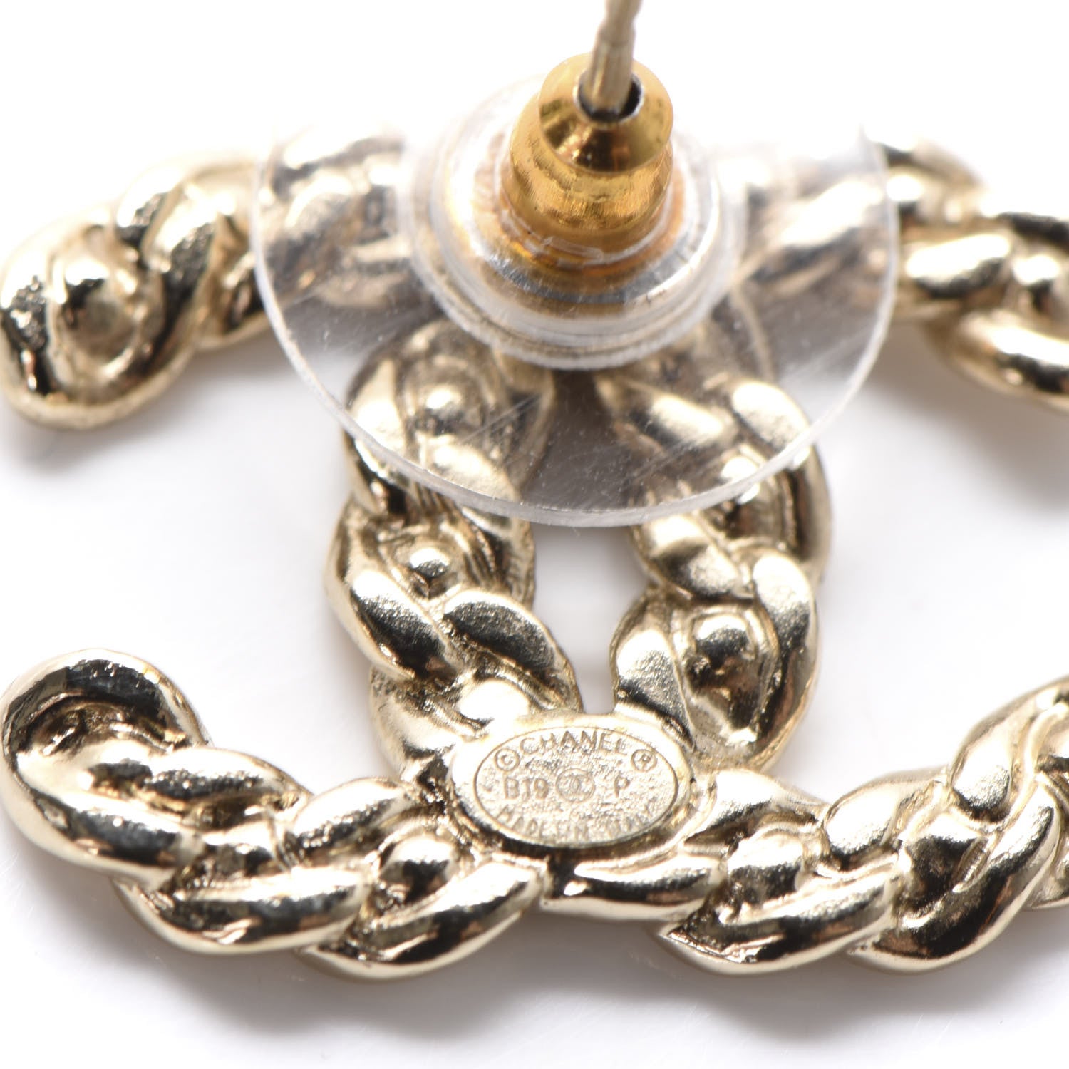 Chanel Crystal Pearls Coronation CC Earrings Gold 4 of 5