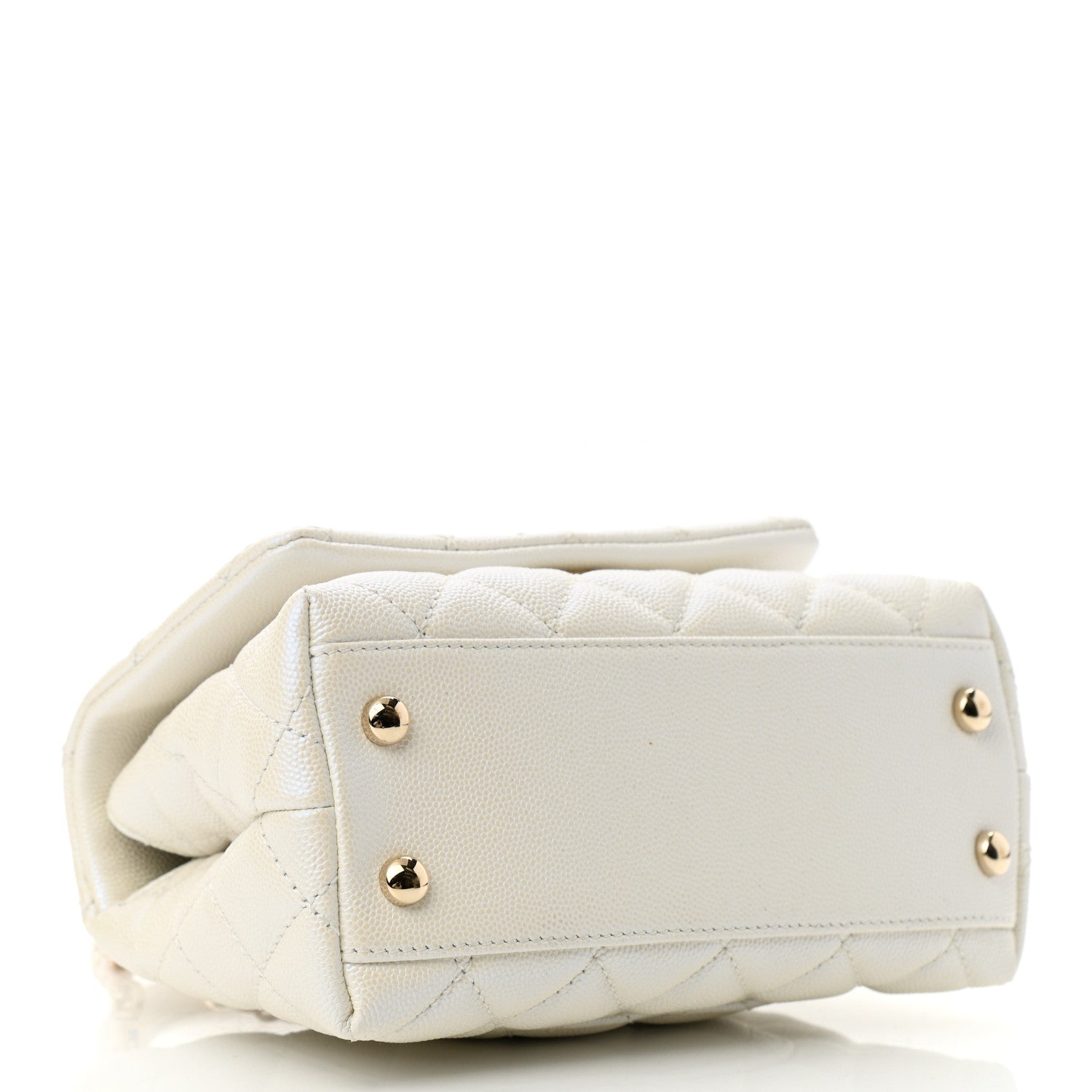 Chanel Iridescent Caviar Quilted Extra Mini Coco Handle Flap White 4 of 10