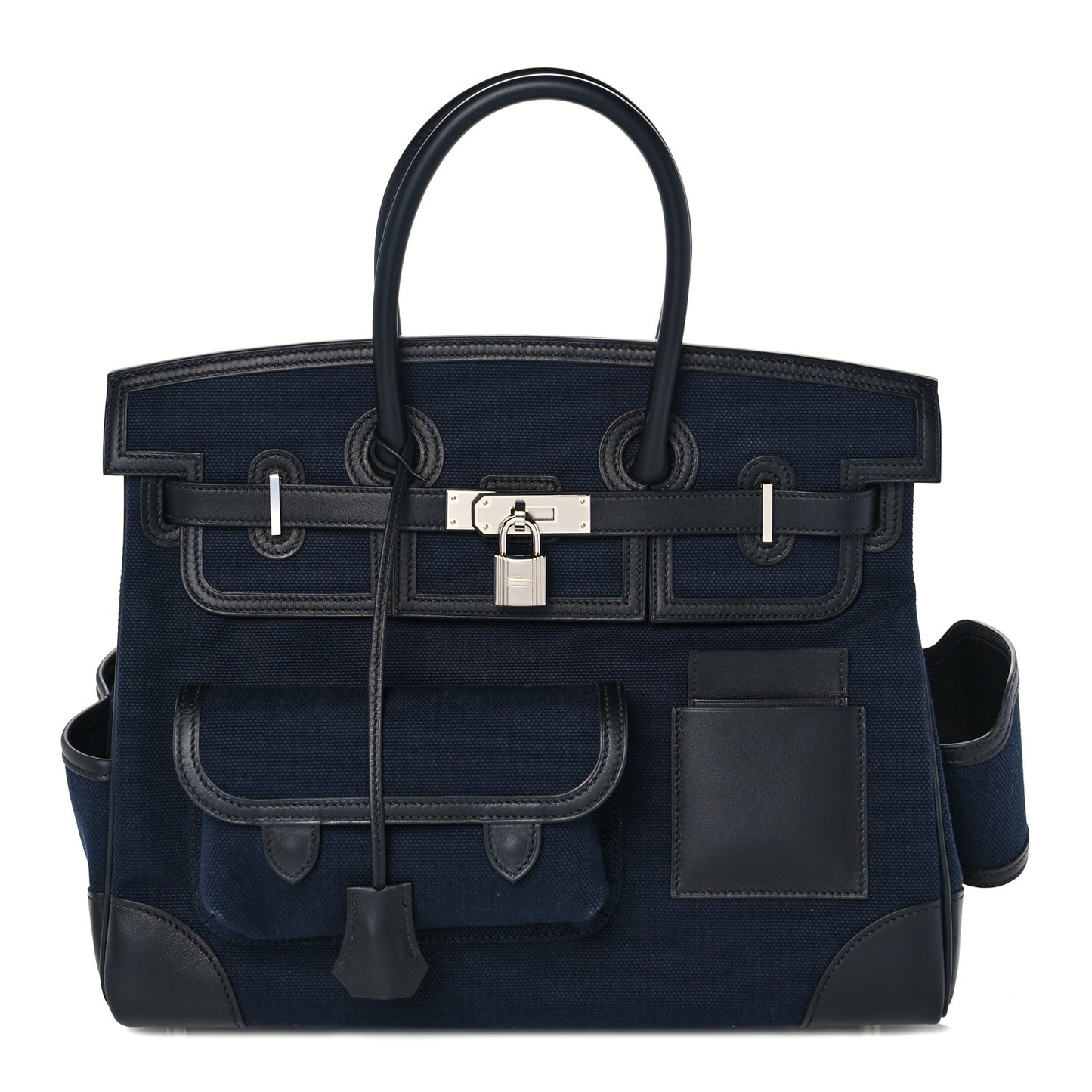Goeland Toile Swift Cargo Birkin 35 Bleu Marine