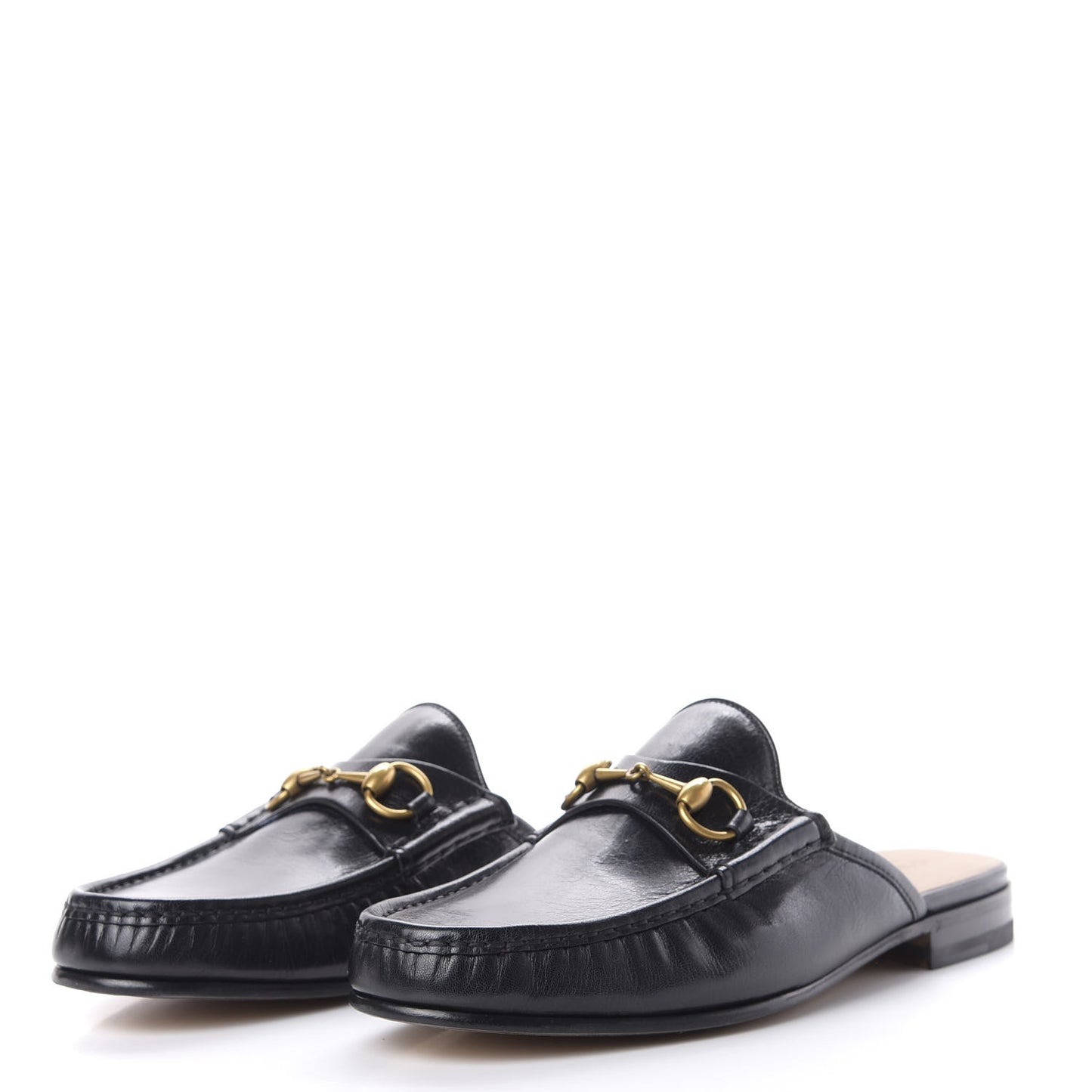 Goatskin Mens Horsebit Slippers 10.5 Black