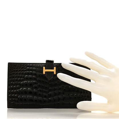 Hermes Shiny Alligator Bearn Wallet Ebene 2 of 8