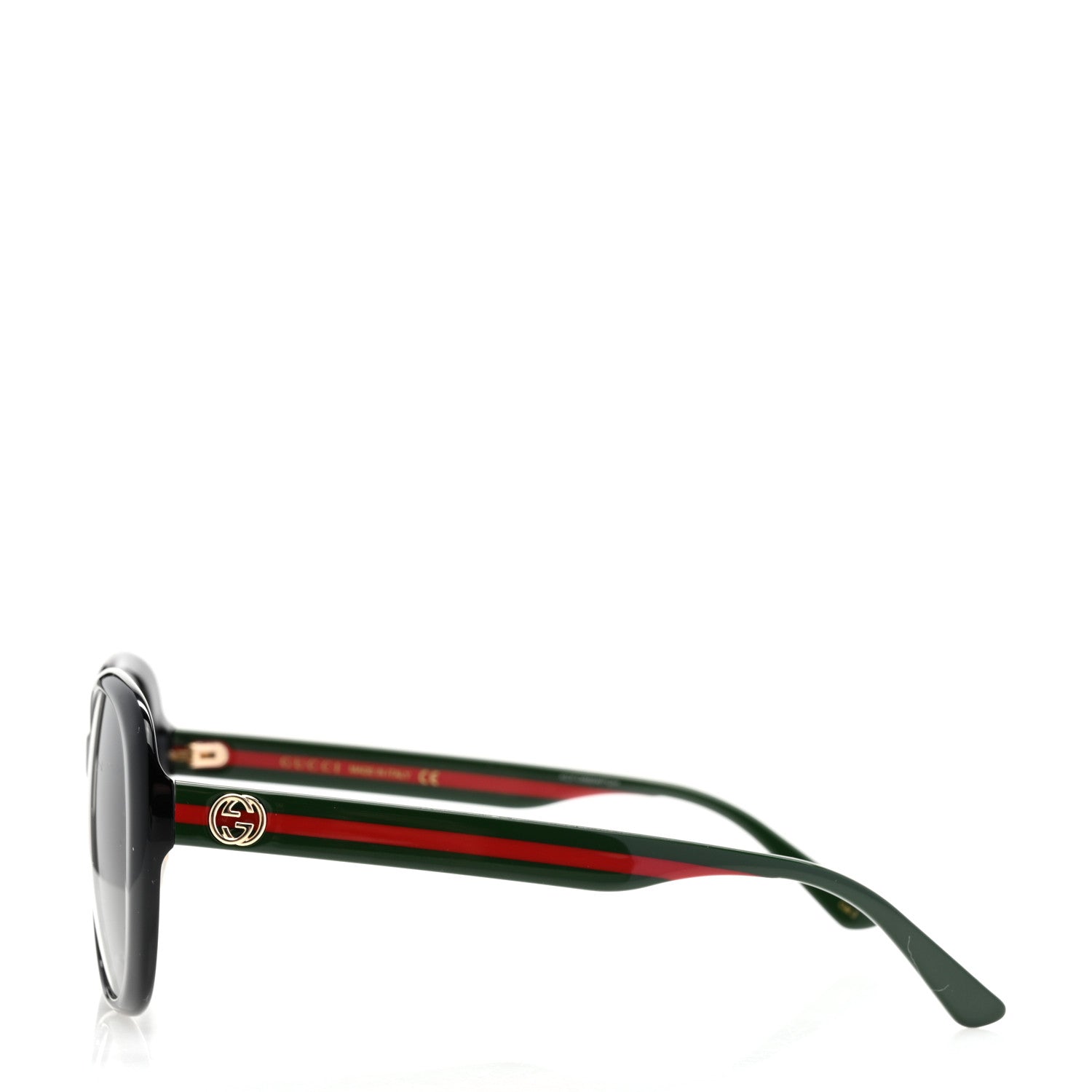 Gucci Acetate Round Eye GG Web Sunglasses GG0849SK Black Red Green 3 of 8