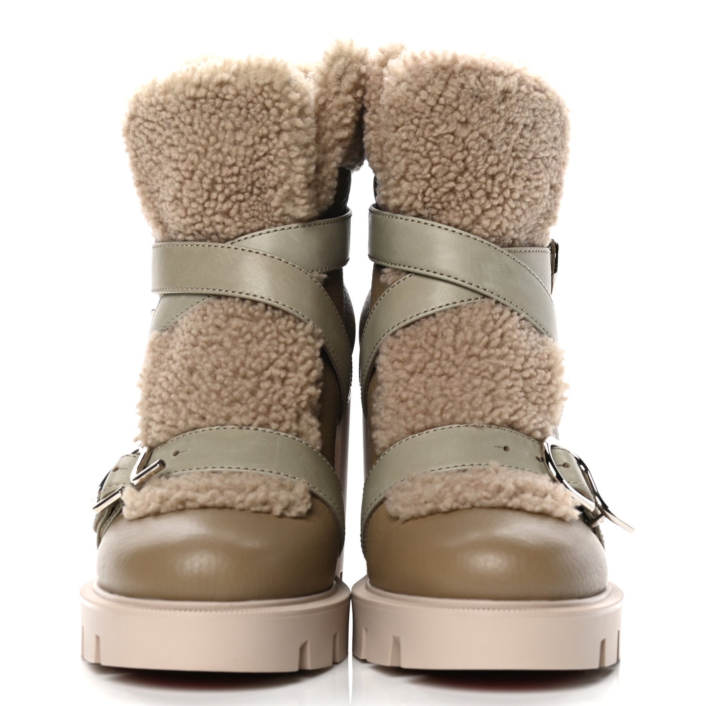 Calfskin Shearling Pole Chic 70 Booties 40 Champignon
