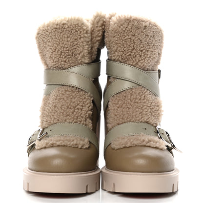 Christian Louboutin Calfskin Shearling Pole Chic 70 Booties 40 Champignon 2 of 4