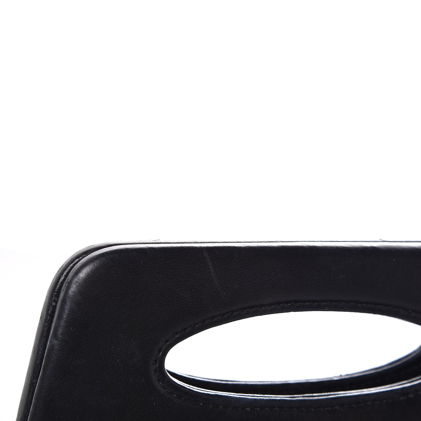 Lambskin Chain Embellished Frame Tote Black