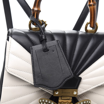Gucci Calfskin Bamboo Trapuntata Queen Margaret Backpack Mystic White Black 13 of 14