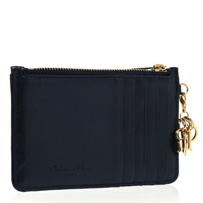 Christian Dior Lambskin Cannage Studded Lady Dior Zip Card Holder Black 3 of 7