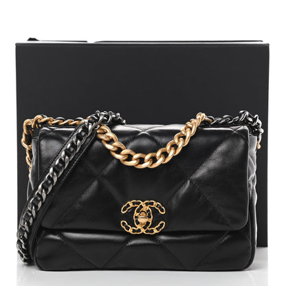 Chanel Goatskin Quilted Medium 19 Flap Black 11 of 11