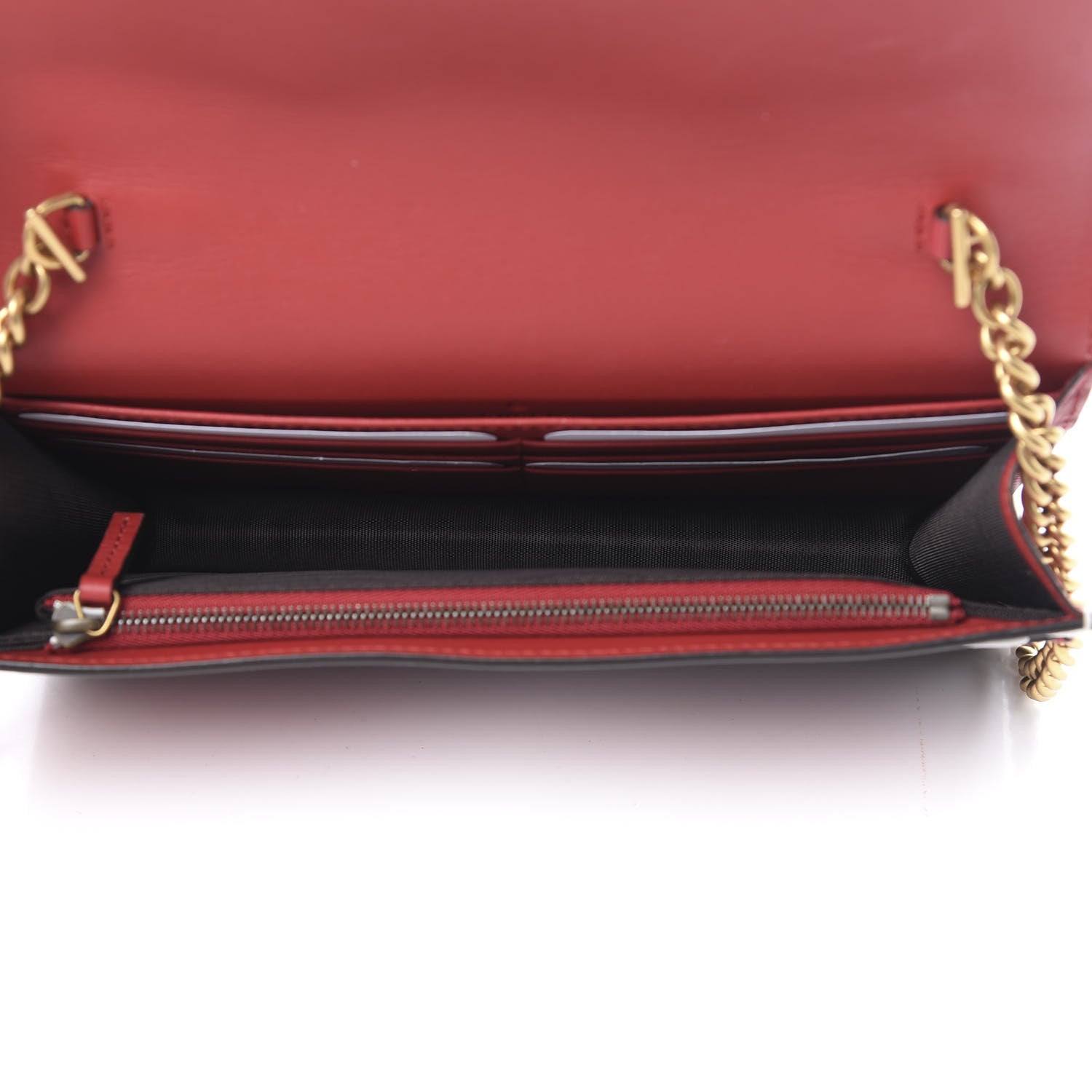 Gucci Calfskin Queen Margaret Chain Wallet Blue Agata Hibiscus Red Mystic White 5 of 10