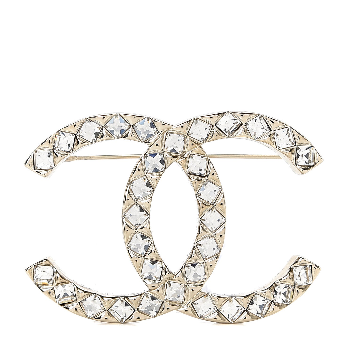 Baguette Crystal High Society CC Brooch Gold