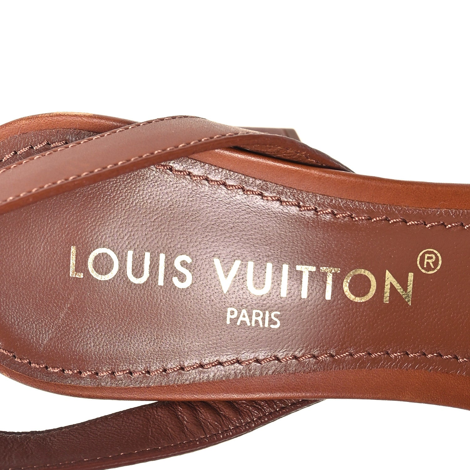 Louis Vuitton Calfskin Perforated Monogram Silhouette Sandals 39 Gold 7 of 8
