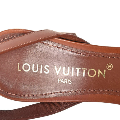 Louis Vuitton Calfskin Perforated Monogram Silhouette Sandals 39 Gold 7 of 8