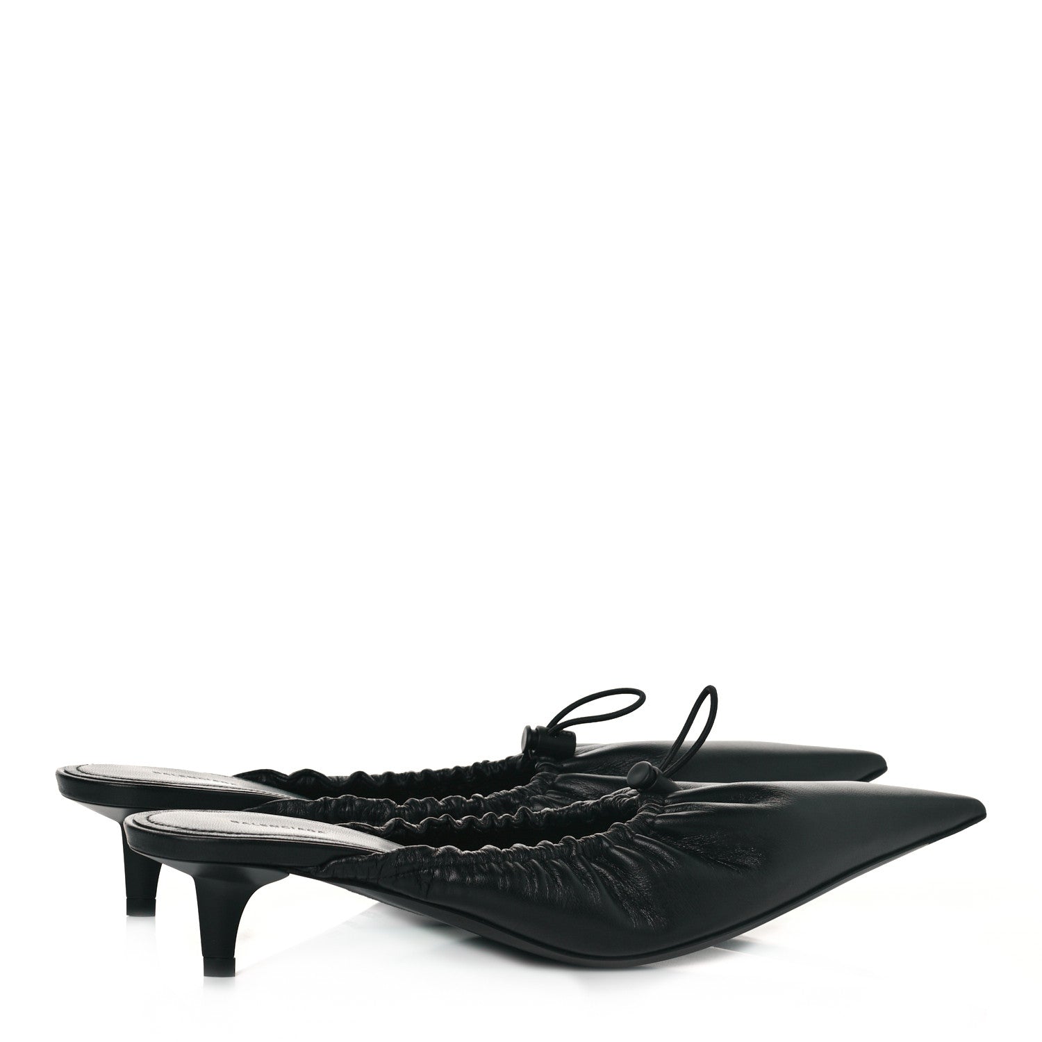 Balenciaga Smooth Nappa Pointed Toe Scrunch Knife 40mm Mules 38.5 Black 4 of 9