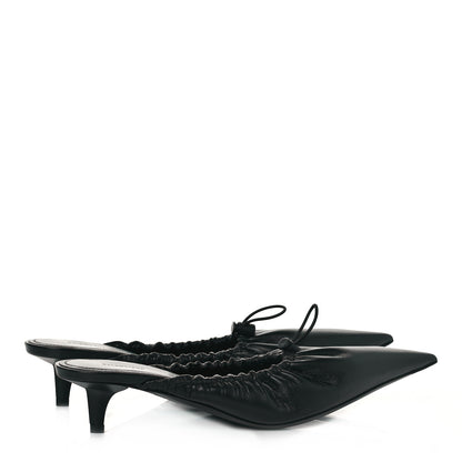 Balenciaga Smooth Nappa Pointed Toe Scrunch Knife 40mm Mules 38.5 Black 4 of 9