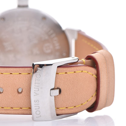 Louis Vuitton Stainless Steel Vachetta 34mm Tambour Quartz Watch Champagne 6 of 9