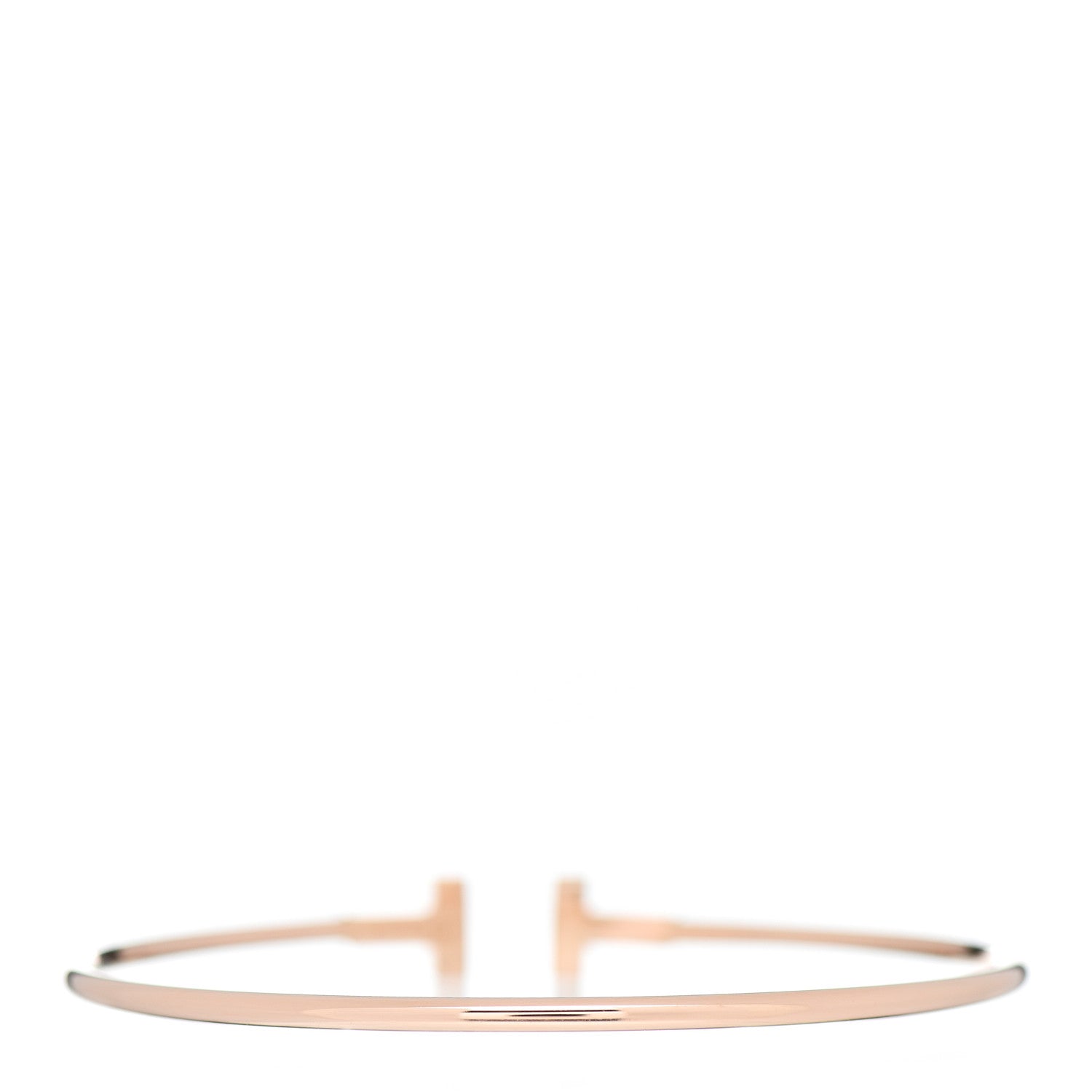 Tiffany 18K Rose Gold Narrow T Wire Bracelet 3 of 5