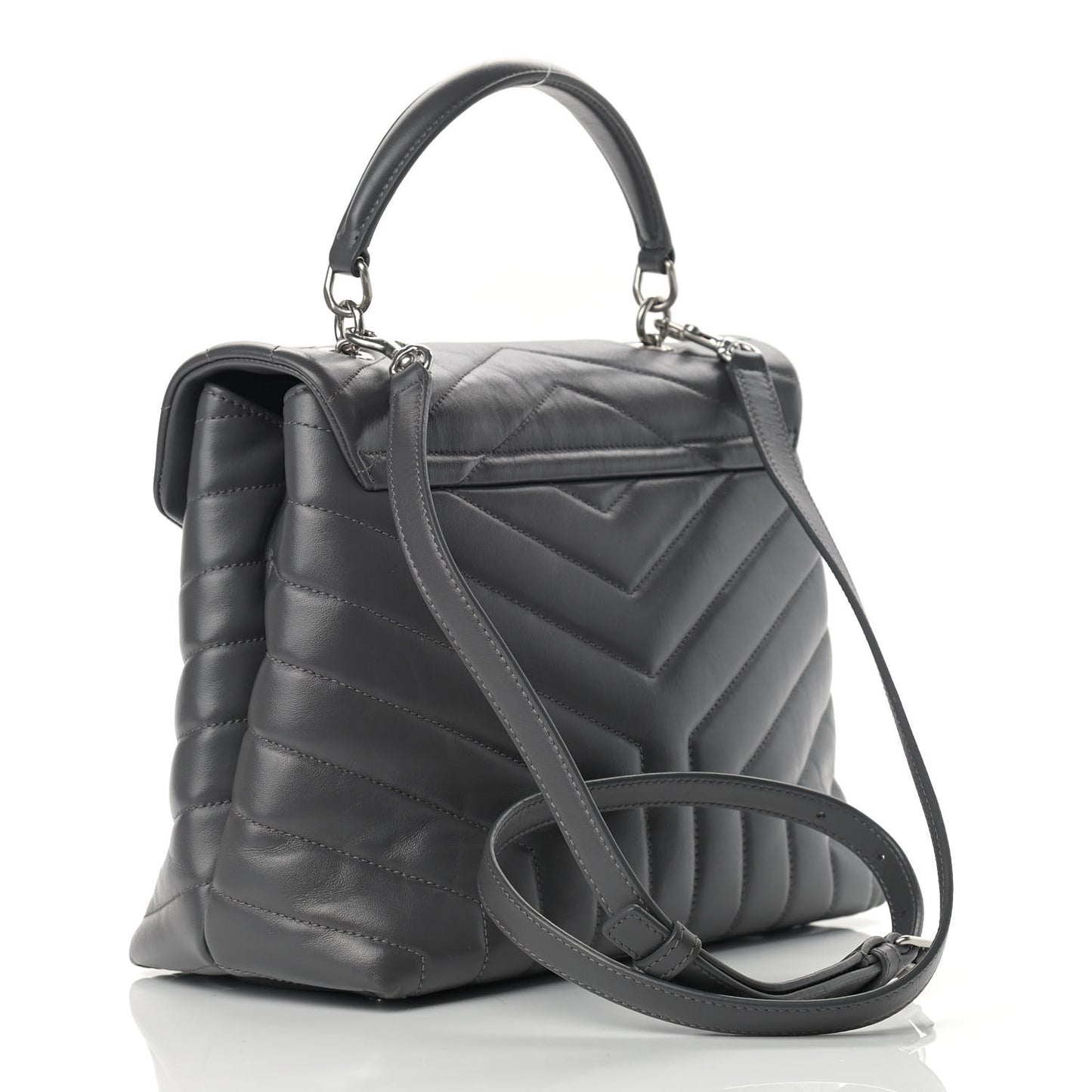 Calfskin Y Quilted Monogram Medium Loulou Satchel Storm