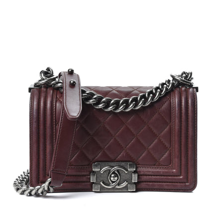 Chanel Lambskin Quilted Small Boy Flap Burgundy 1 of 11