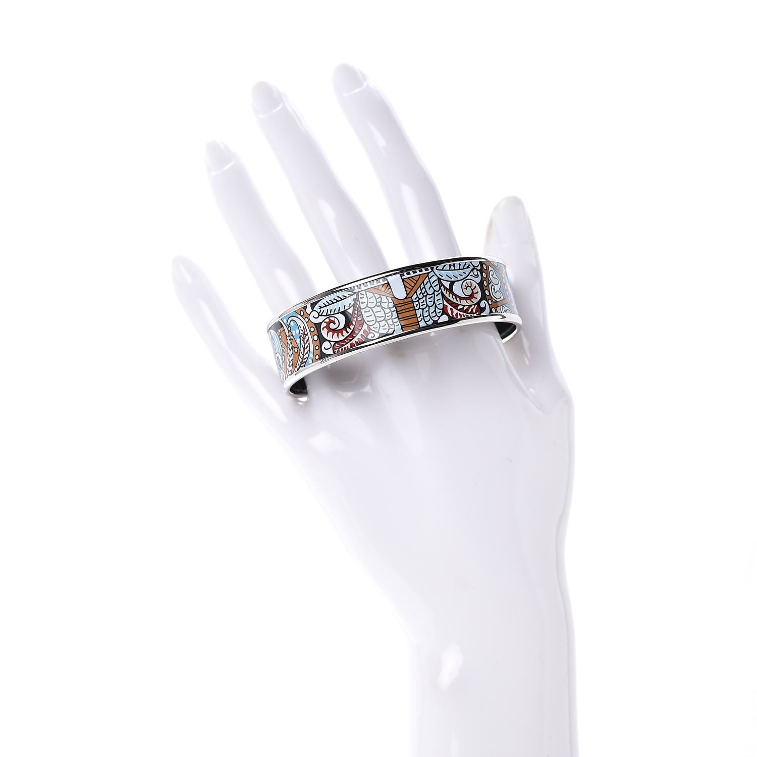 Hermes Enamel Printed Wide Bracelet 62 2 of 6