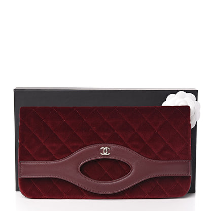 Chanel Velvet Lambskin Large 31 Pouch Burgundy 7 of 7