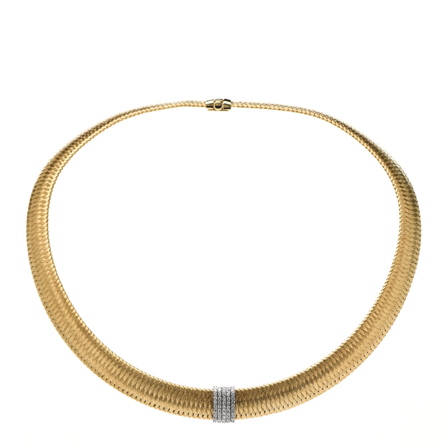 18K Yellow White Gold Diamond Primavera Choker Necklace