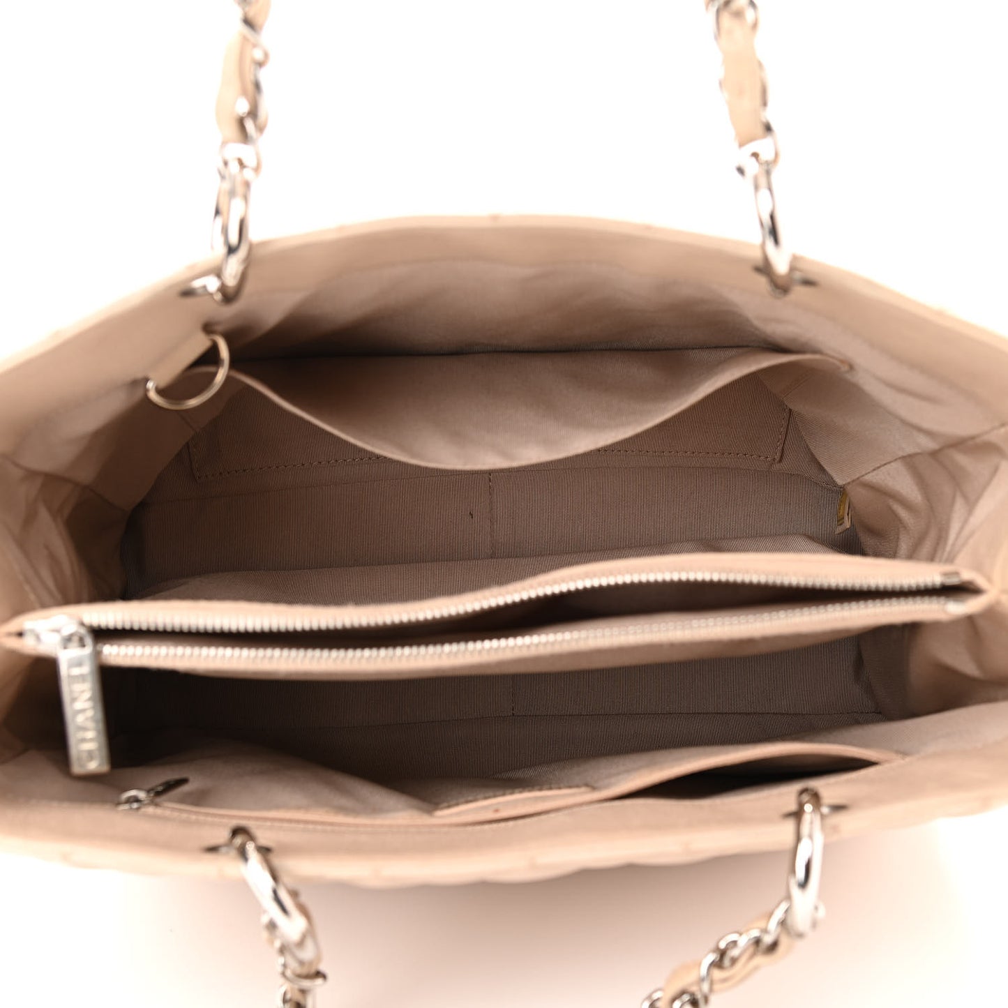Caviar Quilted Grand Shopping Tote GST Beige Clair