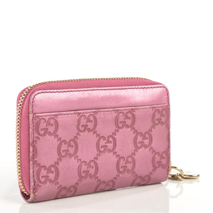 Gucci Guccissima Heart Detail Zip Around Card Case Pink 3 of 11