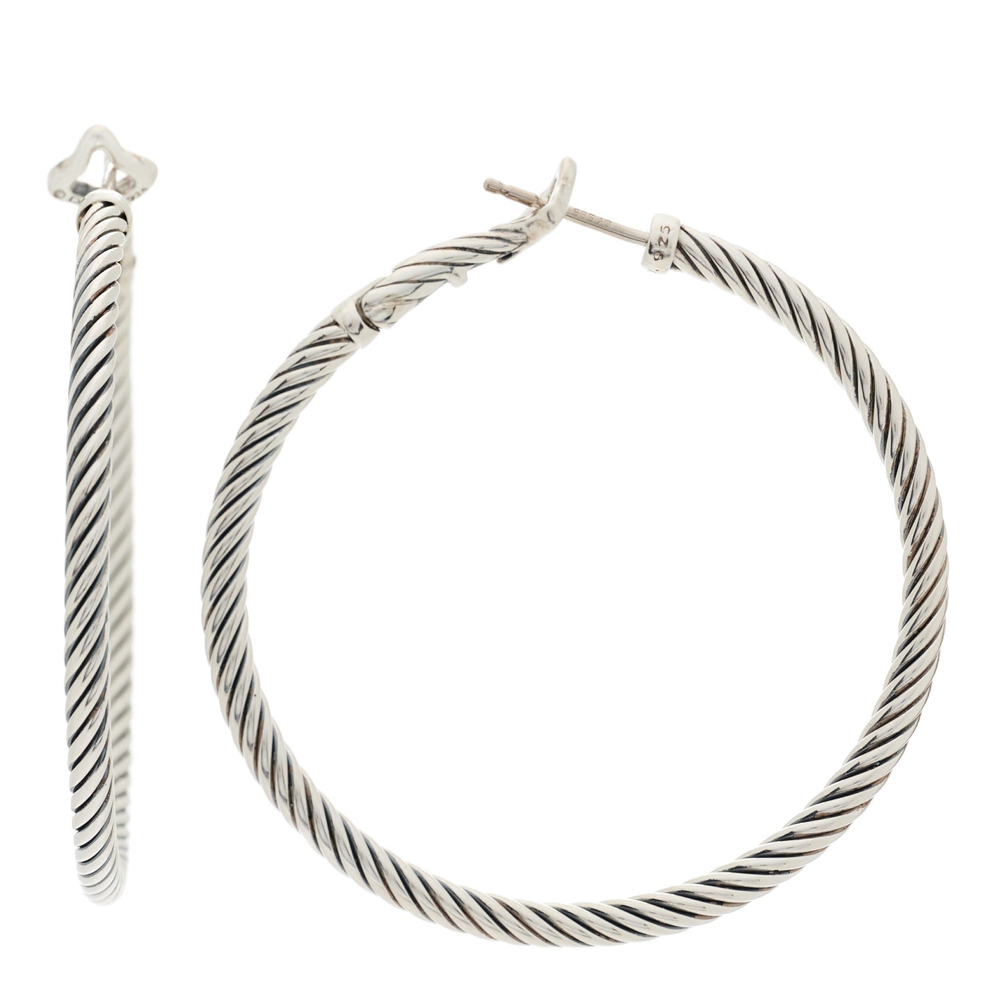 Sterling Silver 45mm Cable Classics Hoop Earrings