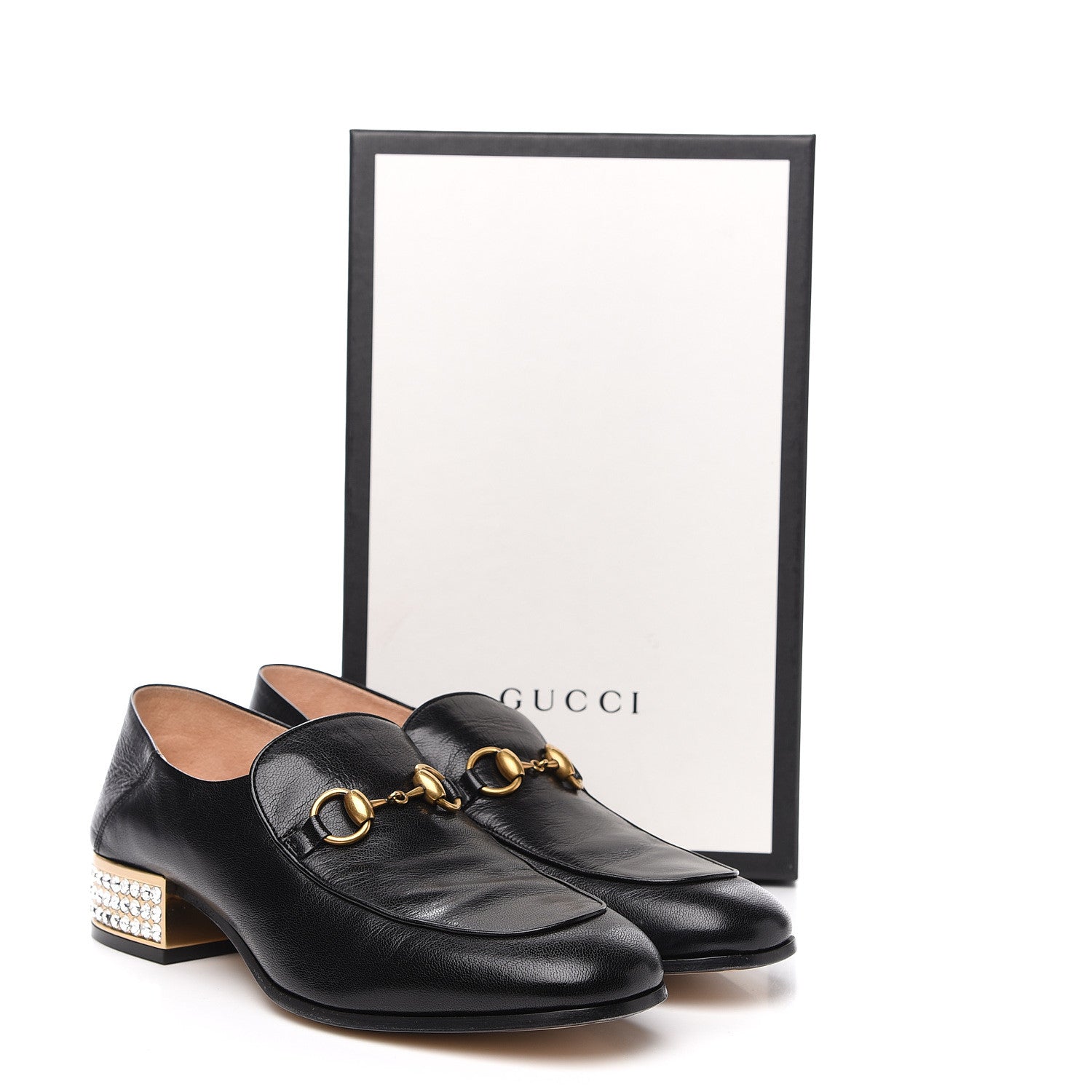 Gucci Goatskin Crystal Womens Horsebit Loafers 41 Black 10 of 10
