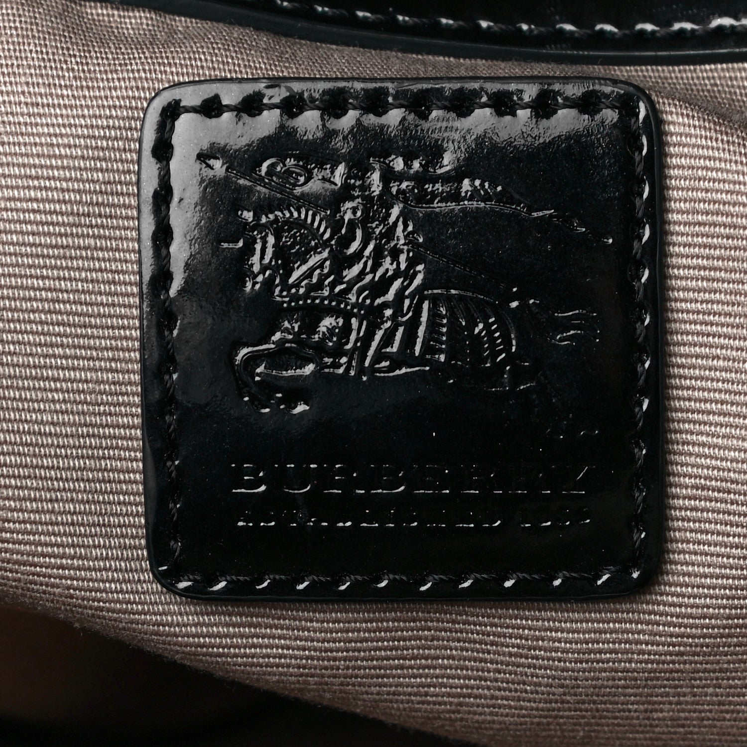 Burberry Patent Trim Nova Check Medium Shopper Tote Black 5 of 8