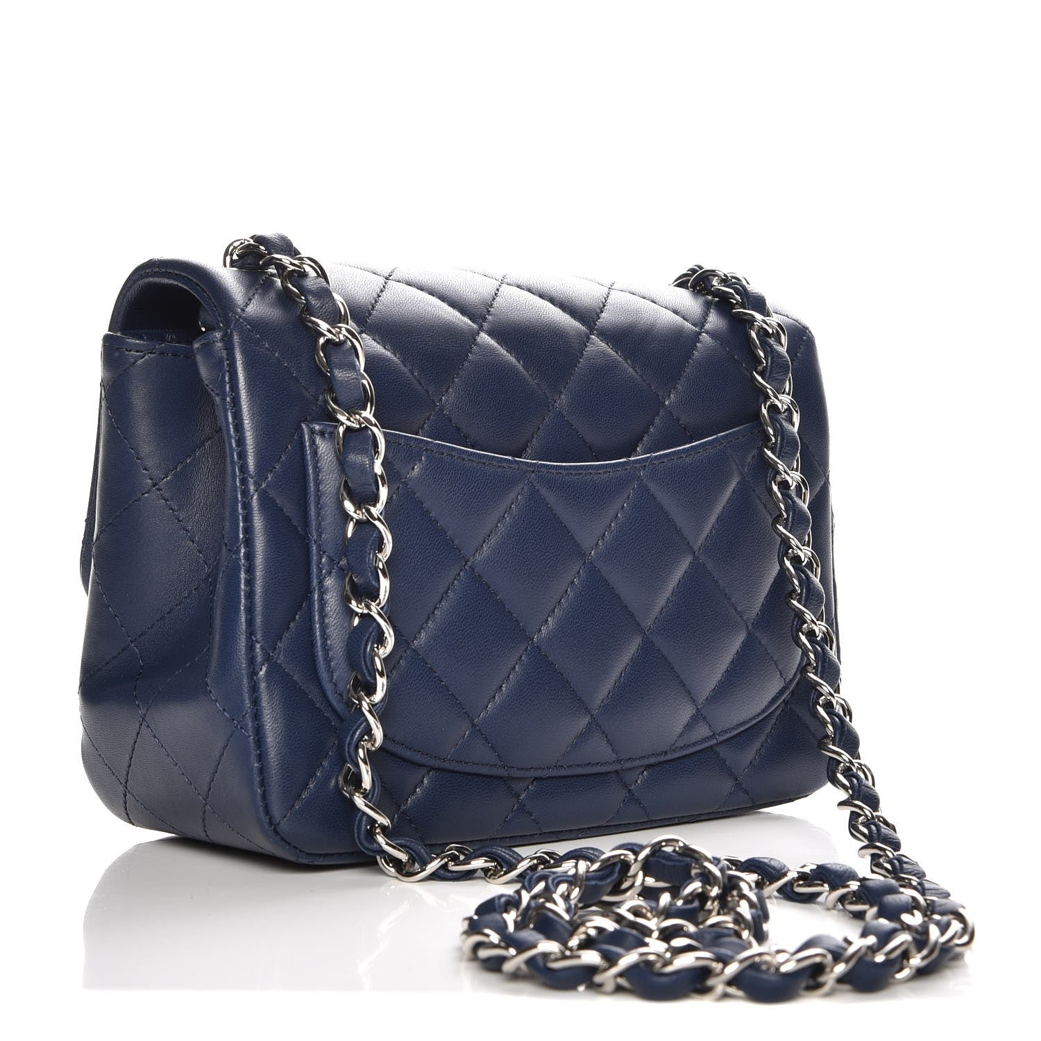 Chanel Lambskin Quilted Mini Square Flap Navy 3 of 7