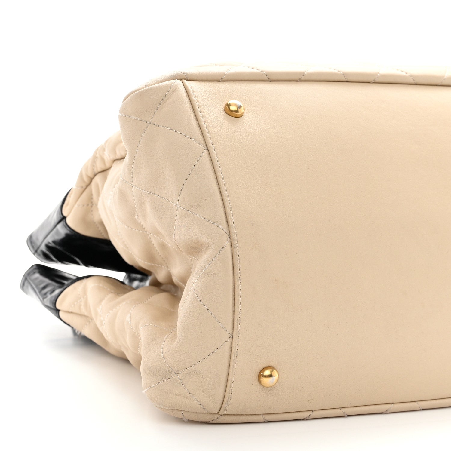 Chanel Calfskin Quilted In The Mix Shopping Tote Beige Black 9 of 14