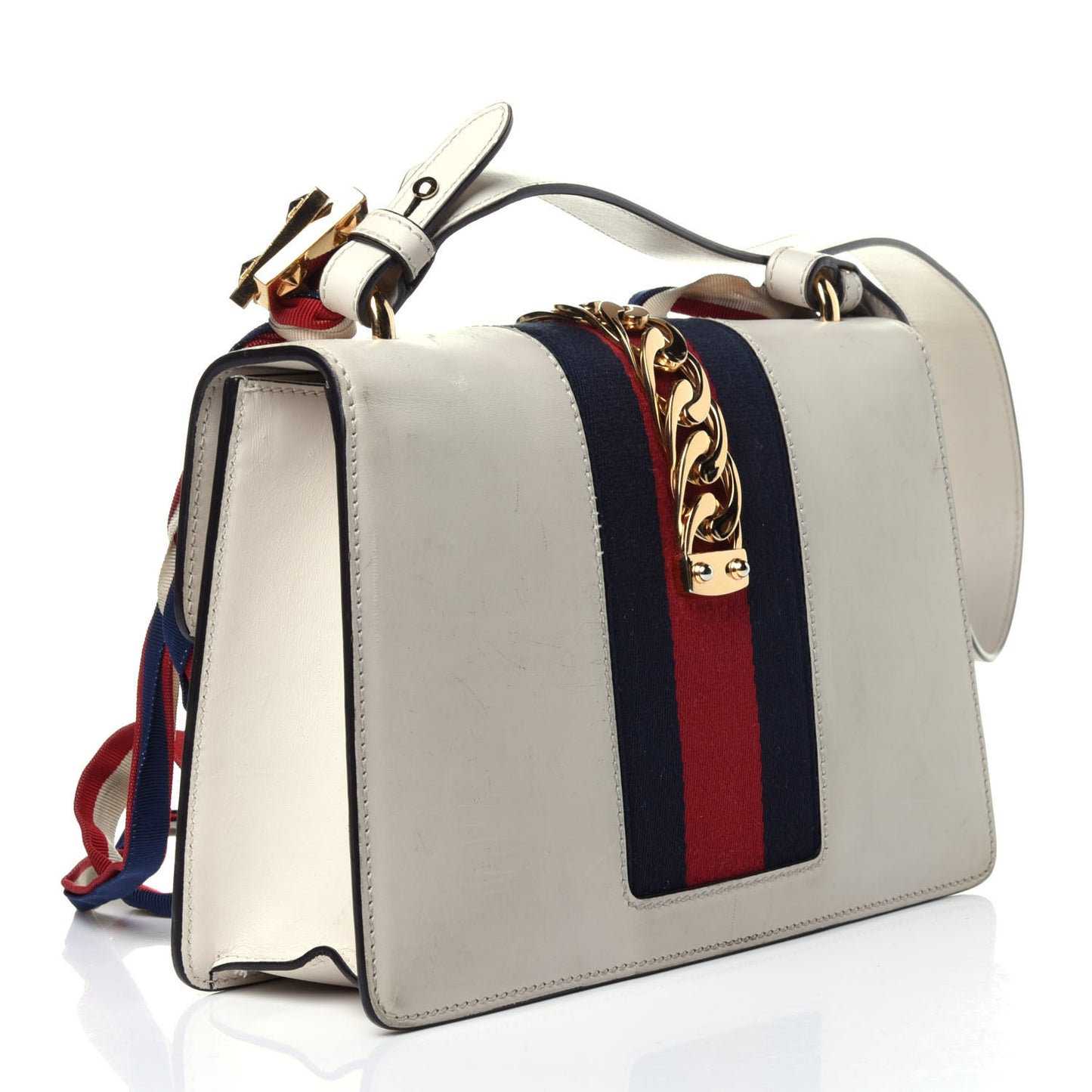 Calfskin Small Sylvie Shoulder Bag Off White