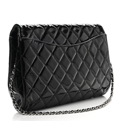 Chanel Patent Quilted Clutch with Chain Flap Black 3 of 9