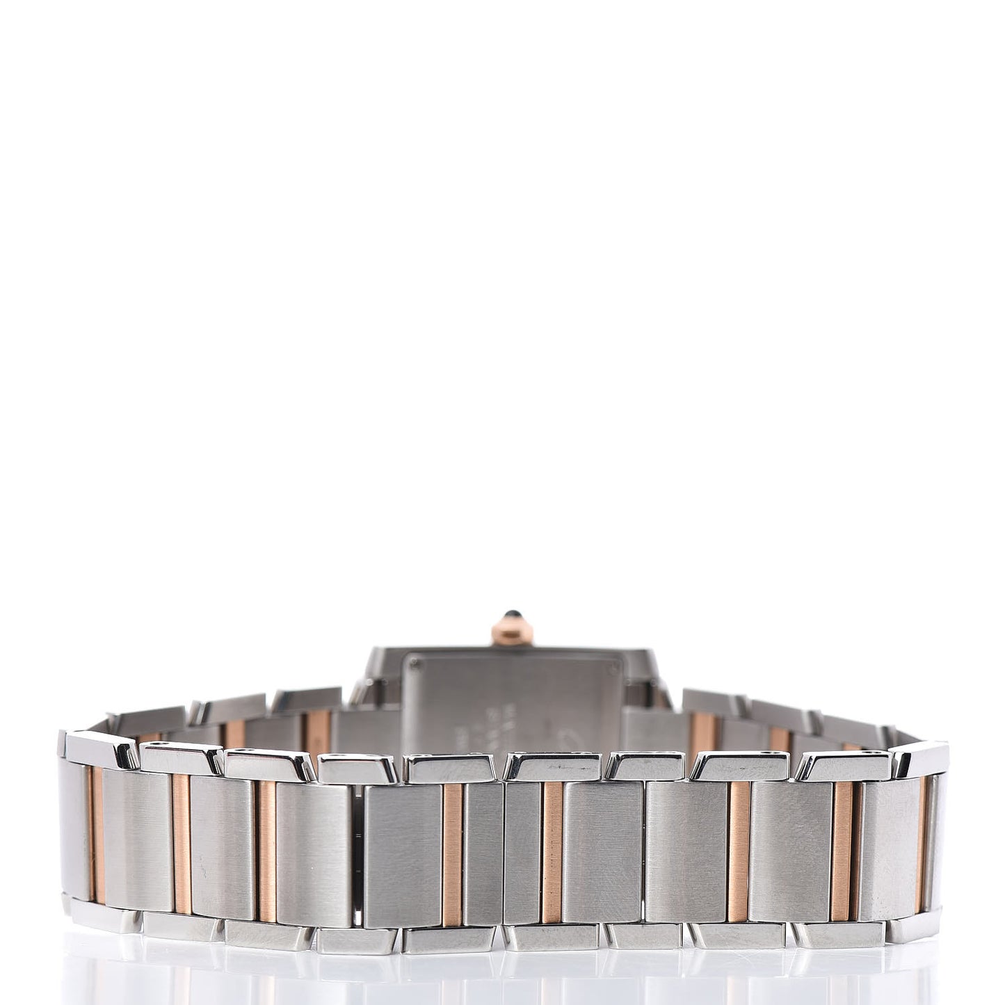 Stainless Steel 18K Pink Gold Diamond 25mm Tank Francaise Quartz Watch